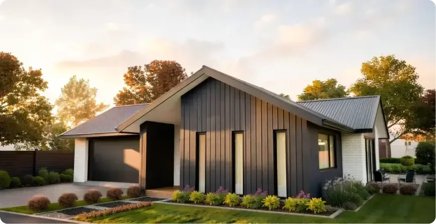 Milldale Lot 160 home with dark cladding, front exterior