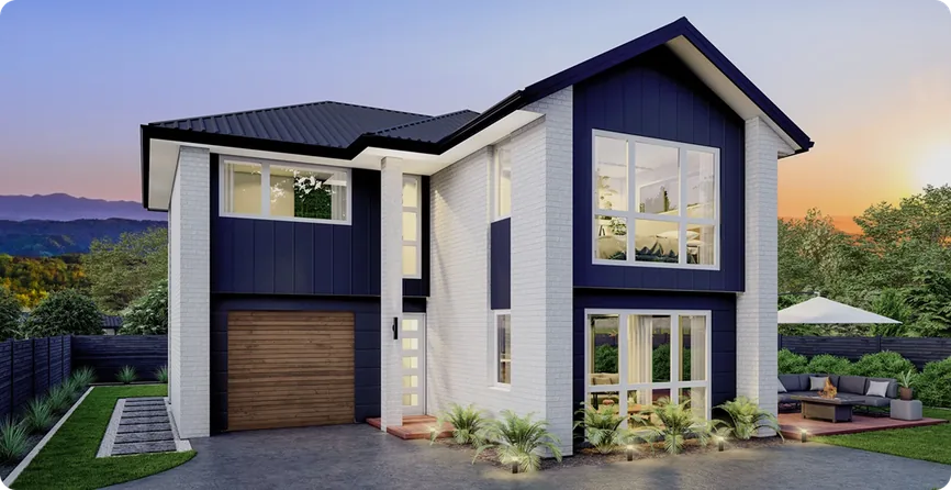 Helensville Parkview Estate two-storey home, front exterior